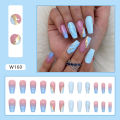 【7Rings Store】（NEW） 24Pcs With False Nails Cute Pattern False Nails With Design Press On Nails Nails Cover Water Proof Nail Art[W121-160]. 