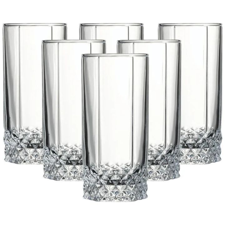 Heavy Water Drinking Glass 6 piece set , Big Transparen water Glass Set ...