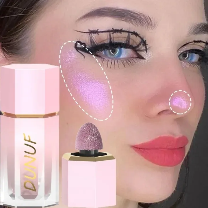 3D Face Brighten Highlighter Waterproof Lasting Gold Purple Highlight Sponge Stick Water Light Face Boost Luster Makeup Cosmetic