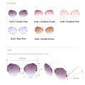 2022 Rimless Sunglasses Women Ocean Water Cut Eyewear Women Men Trimmed Lens Metal Curved Temples Sun Glasses Female UV400.