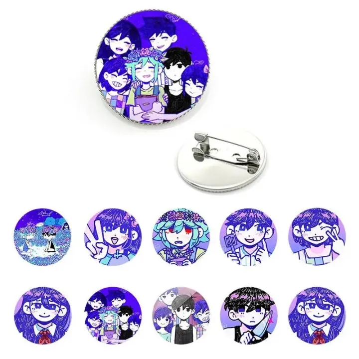 Omori Sunny And Mewo Brooch Creative Clothes Jewelry Cute Fashion Hat Cartoon Funny Metal Gift Brooch GYF585
