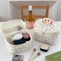 YANZAI Cute Quilting Cotton Makeup Bag Women Zipper Cosmetic Organizer Female Handbag Box Cloth Portable Toiletry Case for Girls. 