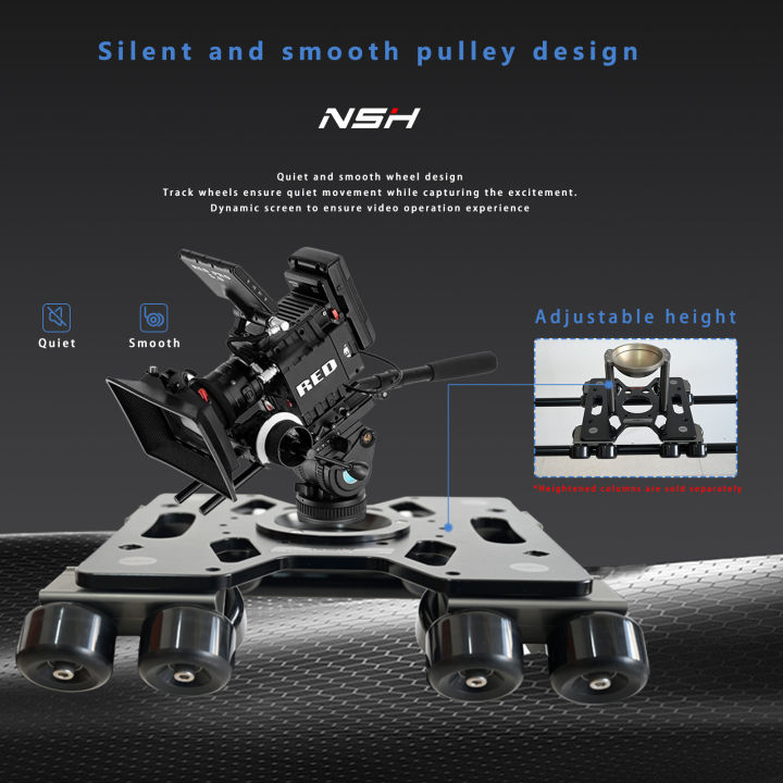 NSH%20Mini%20Dolly%20Kamera%20Dolly%20Slider%20Kamera%20Dslr%20Video%20i%C3%A7in%20Hareketli%20%C3%87ekim%20Makinesi%20Aksesuarlar%C4%B1%20-%20Image%204