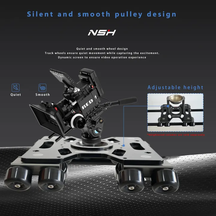 NSH%20Mini%20Dolly%20Kamera%20Dolly%20Slider%20Kamera%20Dslr%20Video%20i%C3%A7in%20Hareketli%20%C3%87ekim%20Makinesi%20Aksesuarlar%C4%B1%20-%20Image%204