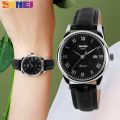 【Flash sale】 fashion couple quartz leather casual business clock waterproof watches for men women 9058. 