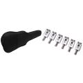 6 Pcs Electric Guitar Bridge Saddles Flat & 1 Pcs 38Inch Guitar Bag Oxford Cloth Shoulder Gig Bag. 