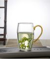 Golden Handle Borosilicate Glass Tea Cup - 330ml, Clear, Heat Resistant, Fireproof, Lightweight (1pc).