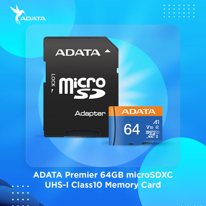 ADATA Premier 64GB microSDXC UHS-I Class10 Memory Card with Data ...