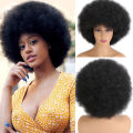 70's Afro Wigs for Black Women Short Afro Kinky Curly Wig Female Synthetic Hair Blonde Wig With Bang for Party Cosplay Halloween. 