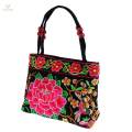 3pcs Women Handbag Embroidered Flower Canvas Shoulder Bag for Cell Wallet Purse. 