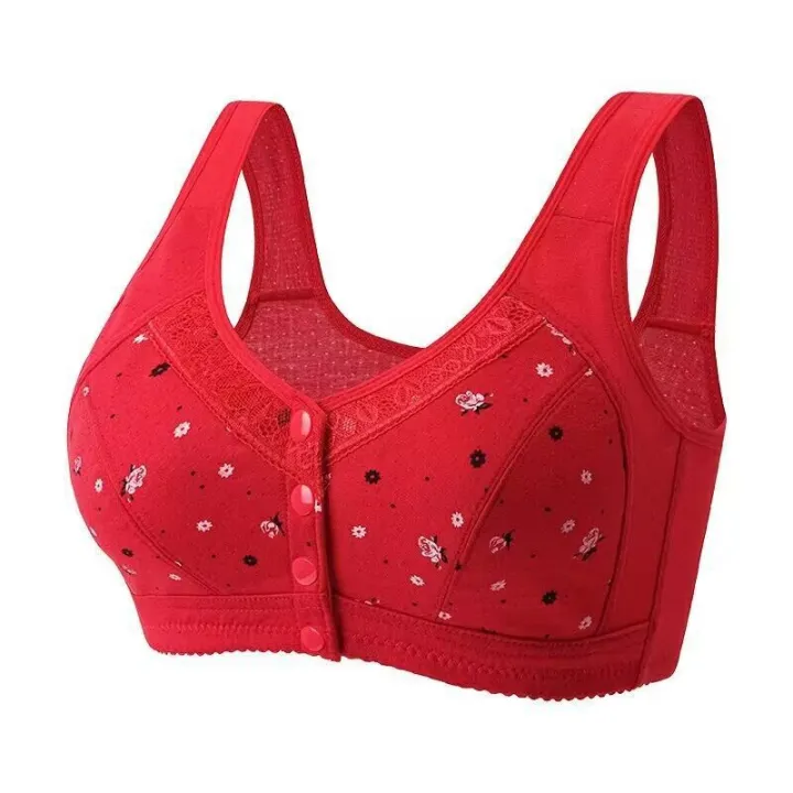 2023%20New%20Style%20No%20Cotton%20Cushion%20Summer%20Elderly%20Cotton%20Vest%20Bra%20Front%20Buckle%20Large%20Size%20Front%20Buckle%20Comfortable%20Mom%20Underwear%20-%20Image%206