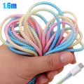 1.6m Colorful Sprial Cable Protectors Charging Data Line Earphone Cord Laser Cable Winder Wrapper Universal Protective Case. 