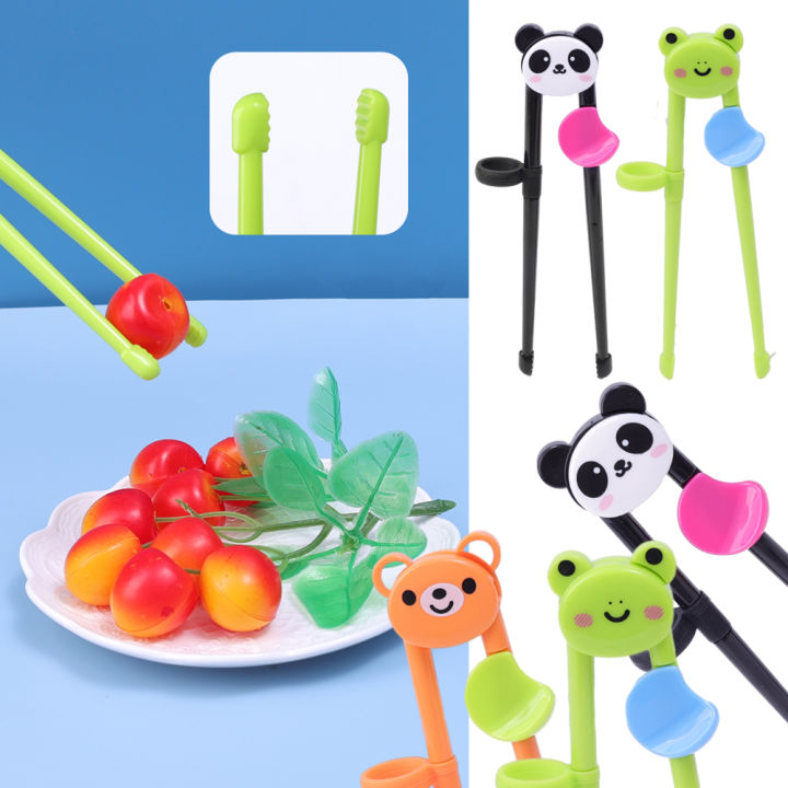 1 Pair Training Chopsticks Cartoon Animal Chopsticks For Kids Chopsticks Holder For Children Beginners Food Grade Tableware