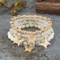 4Pcs Bohemian Butterfly Charm Bracelet Set For Women Crystal Beads Chain Bangle Female Fashion Party Jewelry Gift.