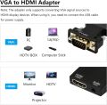 VGA to HDMI Converter Cable with Audio – Full HD 1080p Adapter for Computers and Displays.