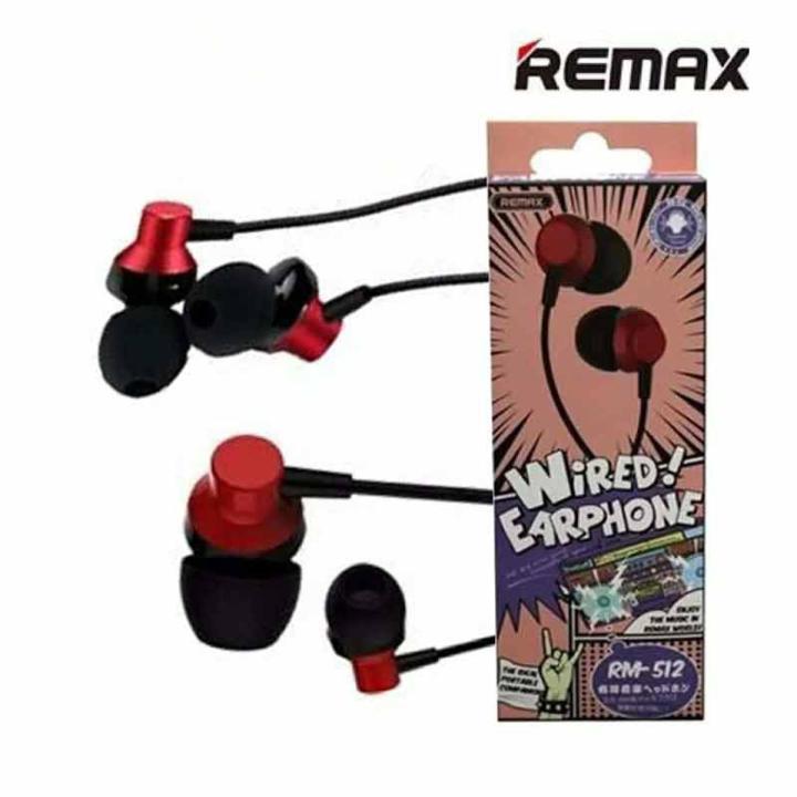 Remax RM 512 Wired Headphone - Red | Daraz.com.bd