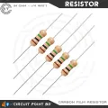 100Pcs - 1M Ohm (1 Mega/Million Ohm) Resistor 5% Tolerance 1/4 Watt(0.25 Watt) Carbon Film Fixed Resistors 2 Pin Leads for Passive Components Electronics Circuitry & Parts.. 