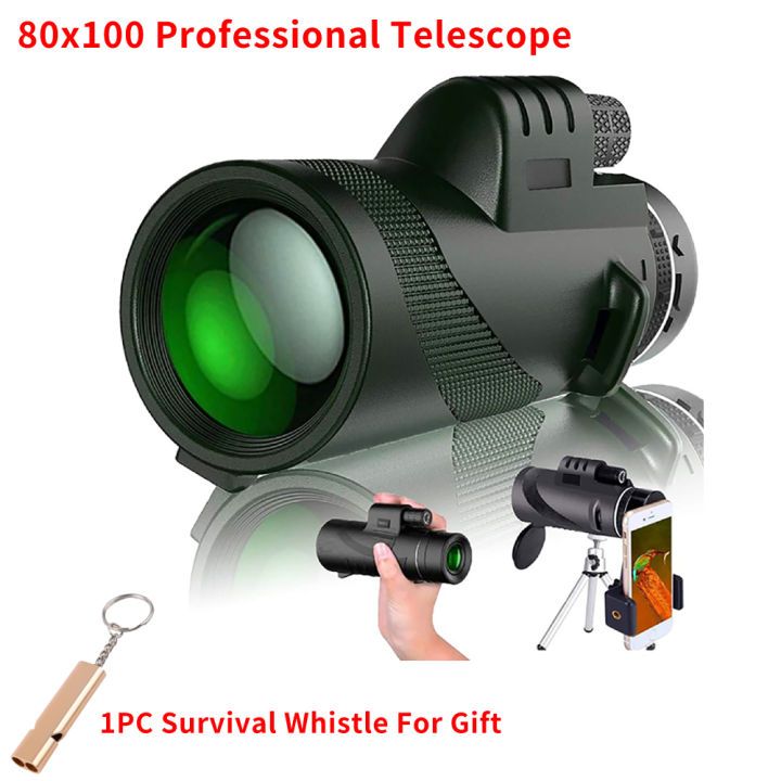 HD 80x100 Professional Telescope Monocular Powerful Binoculars Long Range Waterproof Pocket Zoom Night For Hunting Tourism