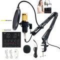 Professional Anchor Capacitance Microphone Wireless Bluetooth Connection for PC Karaoke Live Streaming Studio Recording BM800 Ar. 