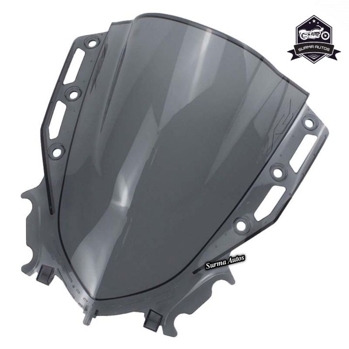 Motorcycle R Series Windshield Visor Double Bubble Windscreen Fit For YAMAHA R15M V4 (Smoke Black)