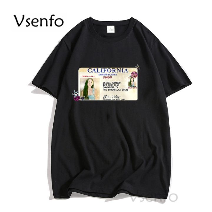 Olivia Rodrigo Merch T Shirt Men Summer Driver License Olvera Male Print Tshirt Unisex Cotton Short Sleeve Streetwear Clothes
