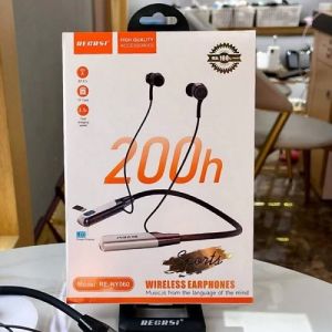 Bornilshop Recrsi Wireless Neckband Bluetooth Earphone RE-NY060 চার্জ ব্যাক আপ ২০০ ঘন্টা।