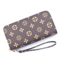 Large capacity Long women leather card holder wallet fashionable Double zipper leather card holder.