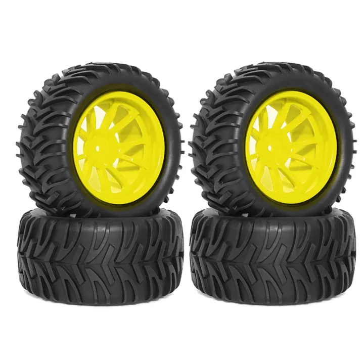 Rc Tires 1/10 Truck Tires and Wheels Remote Control Tires Yellow ...