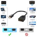 Mini DisplayPort to DisplayPort Adapter Cable 4K 1080P Resolution Converter Male to Female For Projector Laptop Computer Tablet.