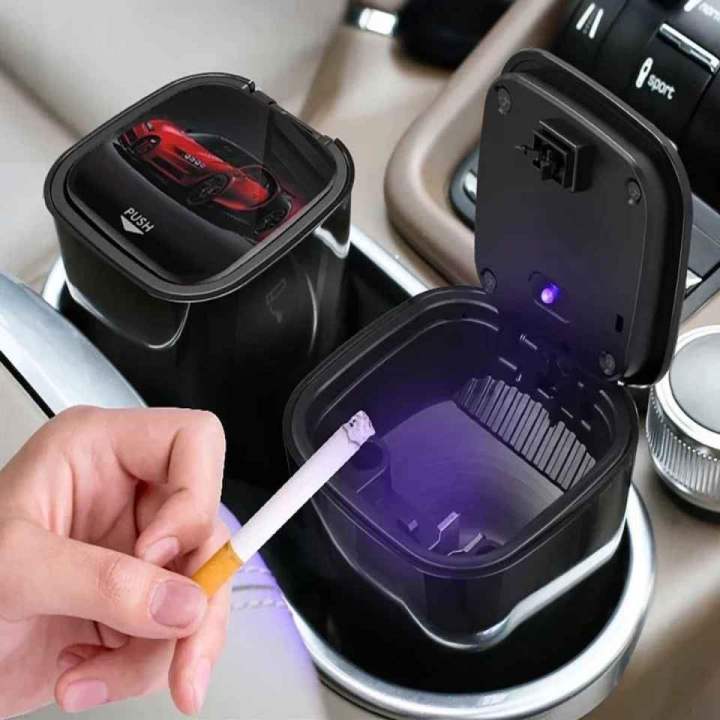 Car LED Ashtray Garbage Coin Storage Cup Container Cigar Ash Tray Car Styling Universal Size