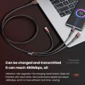CASIFY CU04 6A 66W 3 in 1 Fast Charging Cable Micro USB Cable Type C Cable Lightning Cable Fast Charging Silicone Soft Data Cable.