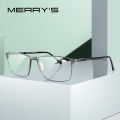 MERRYS DESIGN Men Reading Glasses Titanium Alloy Frame Anti Blue Light Blocking CR-39 Resin Aspheric Glasses Lenses S2170FLH.