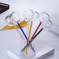 Borosilicate Glass Spoon With Long Handle Transparent Heat Resistant Sauce Soup Spoon With Spout Dessert Spoon Kitchen Bar Party.