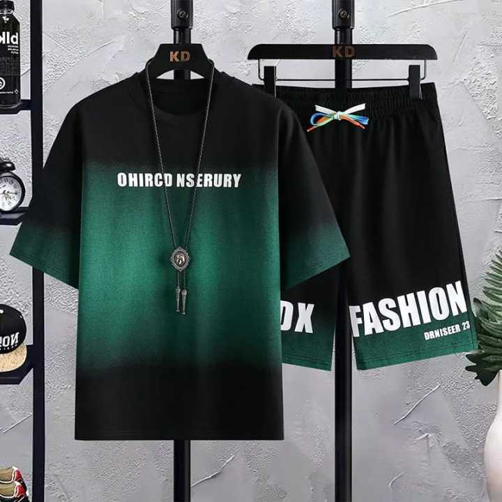 Black Combo  T-Shirt And 2 Quarter Pant For Men..