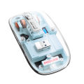 PI notebook with 2.4G open shell mouse, standard wireless mouse transparent rechargeable bluetooth mouse Hz USB 2400D computer gaming wireless mouse.