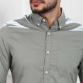 Trendy Light Grey Long Sleeve Casual Shirt. 