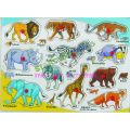 Animal Set Wooden 3D Peg Puzzle Montessori Smart Educational Puzzle Toy For Kids Children.