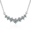 Moissanite fashion female clavicle chain simple pendant light luxury one carat seven princess necklace tik one piece dropship. 