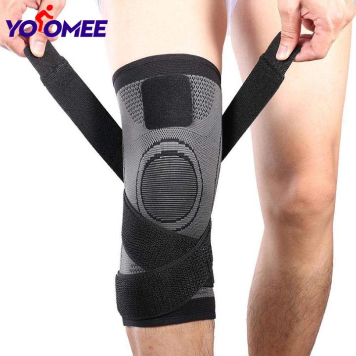 Yoomee 1 Pcs Compression Knee Sleeve Knee Brace for Men & Women Knee Support for Running, Crossfit, Basketball, Pain Relief, Meniscus Tear Arthritis Faster Recovery Adjustable Strap