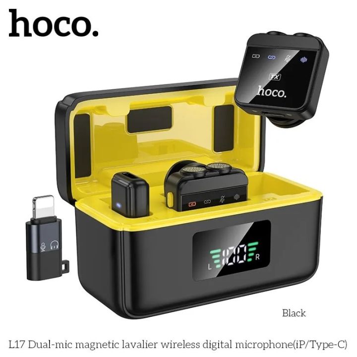 Hoco%20L17%20Dual-Mic%20Magnetic%20Lavalier%20Wireless%20Digital%20Microphone%20%20(iP/Type-C%20)%20-%20Image%203