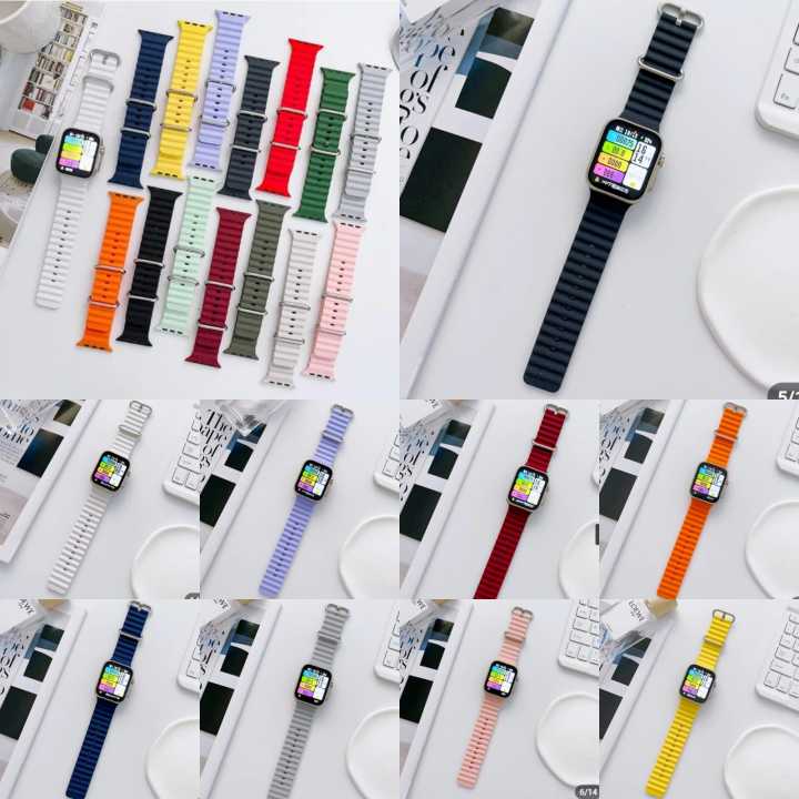 Ocean Band Compatible with for Apple Watch Band 42mm 44mm 45mm