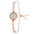New Design Stainless Steel Metal Chain Strap Watches for Ladies Diamond Encrusted Women's Quartz Watch Fashionable and Waterproof Versatile Girl's Wristwatch.