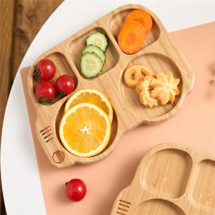 Car%20Shape%20Baby%20Feeding%20Set%20Dinnerware%20Plate%20Newborn%20Bamboo%20Dishes%20Items%20Tableware%20for%20Stuff%20Accessory%20Kids%20Food%20Storage%20-%20Image%203