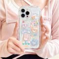 Korean 3D Bear Hang Phone Chain Lanyard Clear Soft Case For iPhone 15 14 Pro Max 11 13 12 Mini XR 6 8 7 Plus X XS SE Cute Cover. 