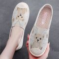 Women's Cloth Shoes Old Beijing Autumn New Slip-on Lofter Low-Cut Canvas Shoes Casual Flat Shoes Soft Bottom Women's Shoes. 