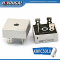 1pcs KBPC5010 rectifier bridge stack 50A1000V 5010 square bridge single phase square flat foot rectifier. 