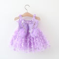 【Good-Love Store】(New) summer butterfly wings baby dresses new solid color baby girl sling dress Korean style fashion girls lilen's clothing (0-3 years). 