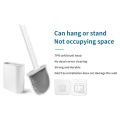 Silicone Toilet Bowl Cleaning Brush With Holder Stand-Non-Slip Long Handle Toilet Brush-Bathroom Accessories for Cleaning Toilet. 