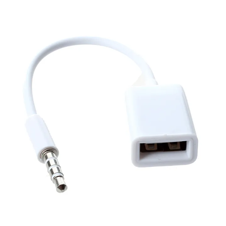 Car%20MP3%203.5mm%20Male%20AUX%20Audio%20Plug%20Jack%20To%20USB%202.0%20Female%20Converter%20Cable%20Cord%20White%20-%20Image%203