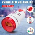 ROUND VOLT Meter 60-500V Voltage Meter Panel Mount 22mm Round Panel Voltmeter AC 60-500V LED Digital Display Voltage Meter Testers With Indicator Light.